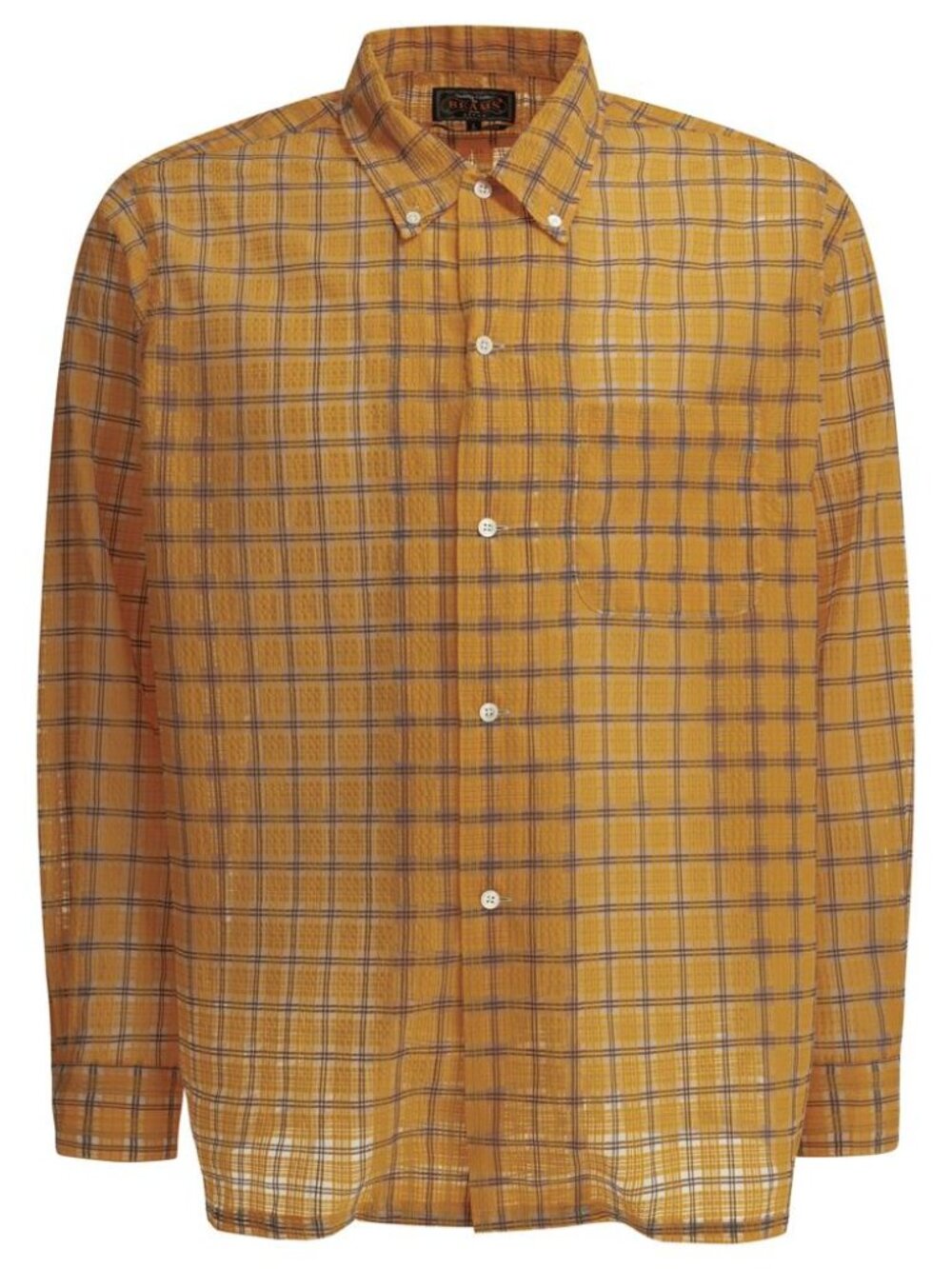 Beams Plus Open Bd Nylon Airy Plaid Casual Shirt Tag Size XL Men